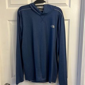 🔥The North Face long sleeve hoodie with thumb holes-Large-Blue-Like New